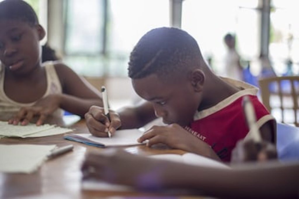 An image representing a child engaged in learning activities.