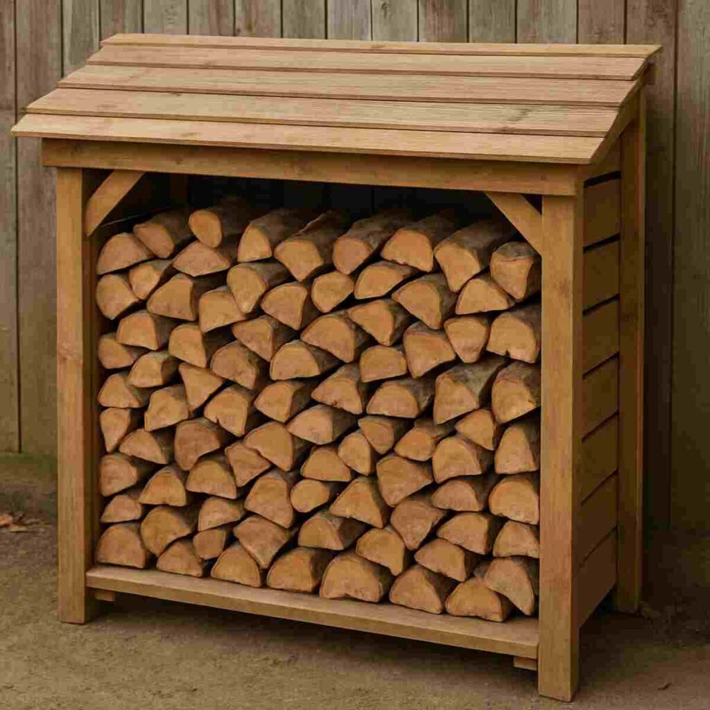 small outdoor log store