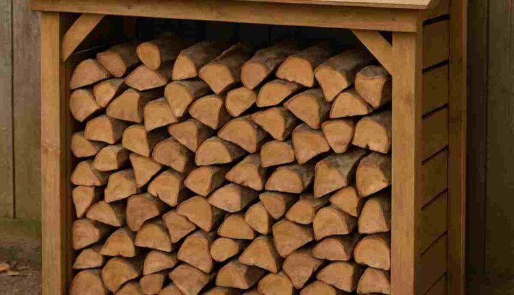 small outdoor log store