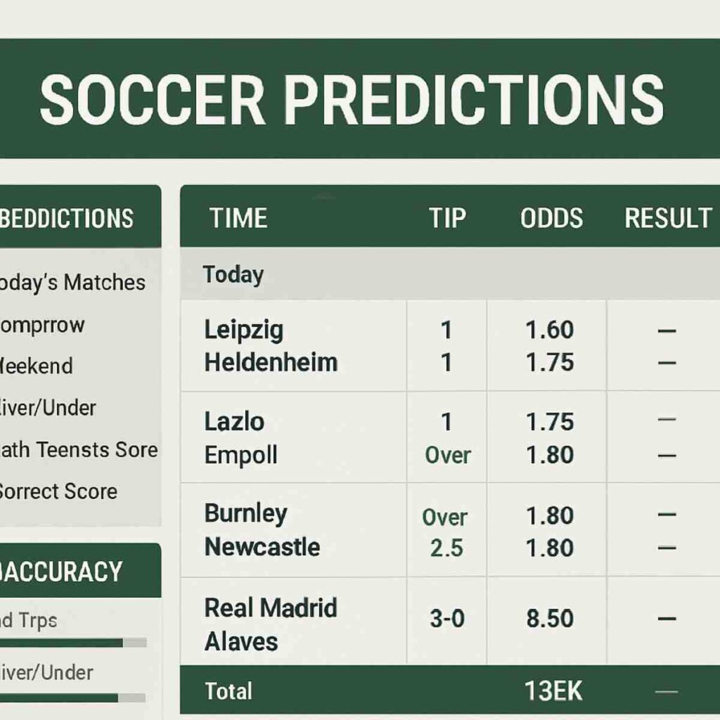 Accurate soccer prediction site